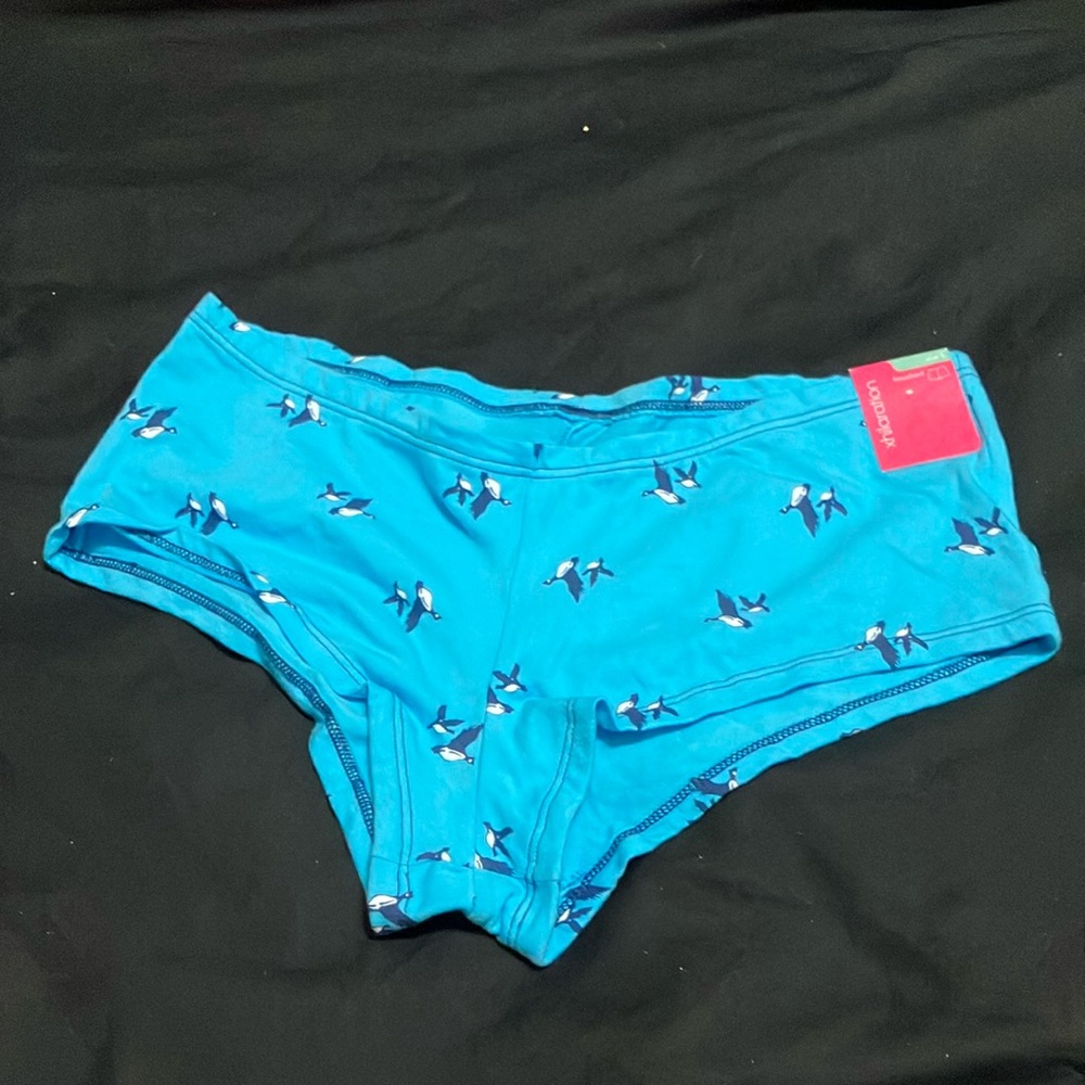 Xhilaration Blue BoyShorts with Bird Print